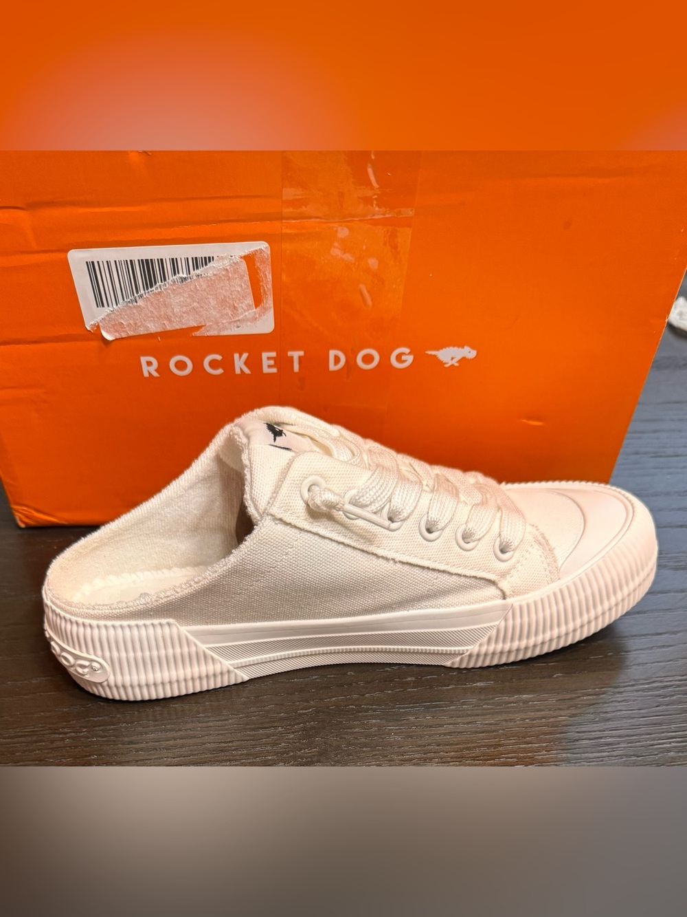 Rocket Dog Cheery White Mule Sneakers Women’s Size 7 Canvas Platform